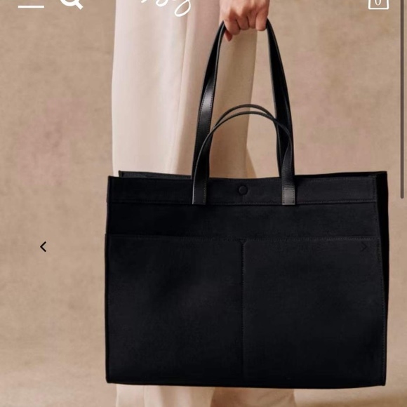 Sézane black cabas tote - Picture 1 of 6